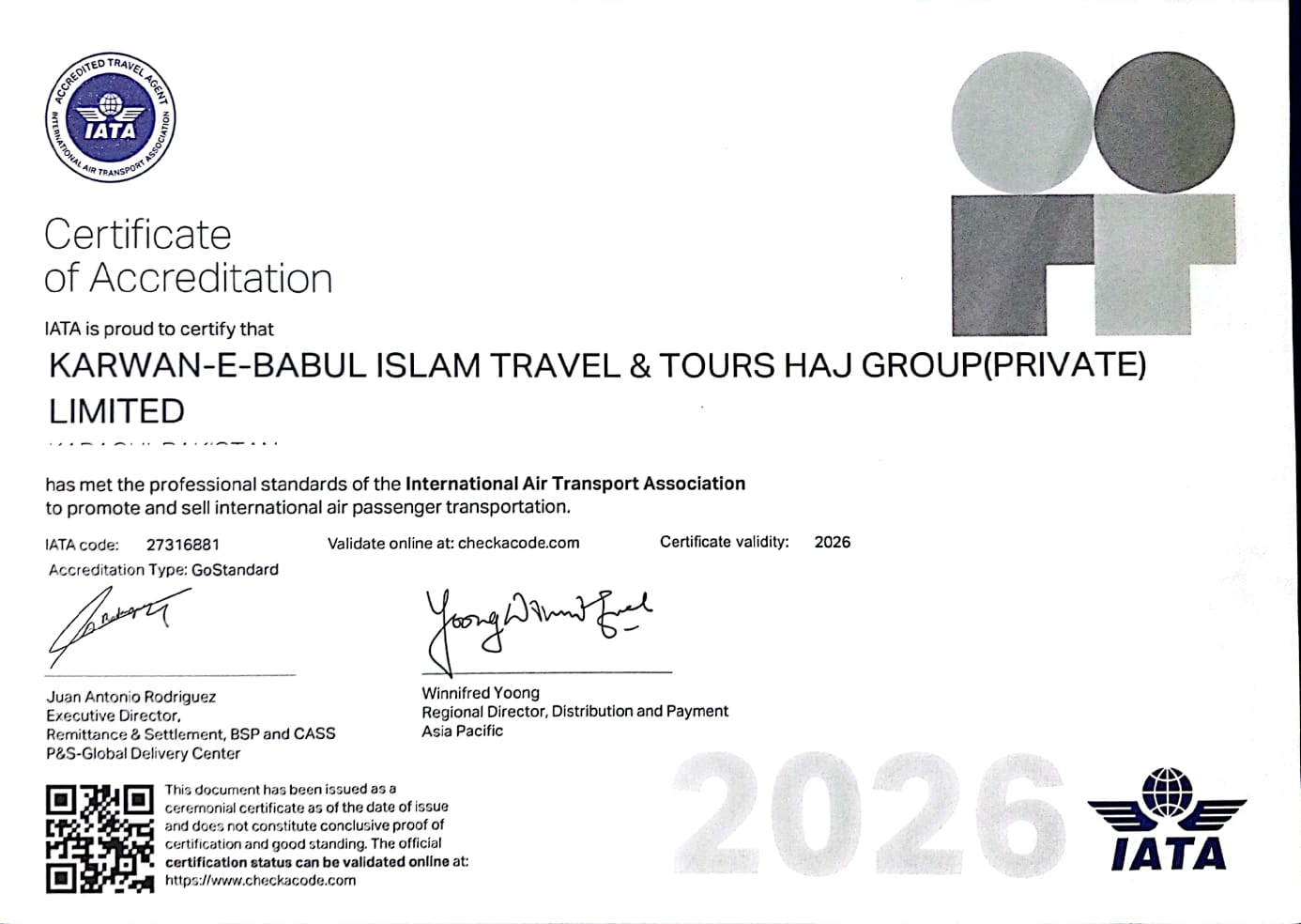 Government Recognition Certificate
